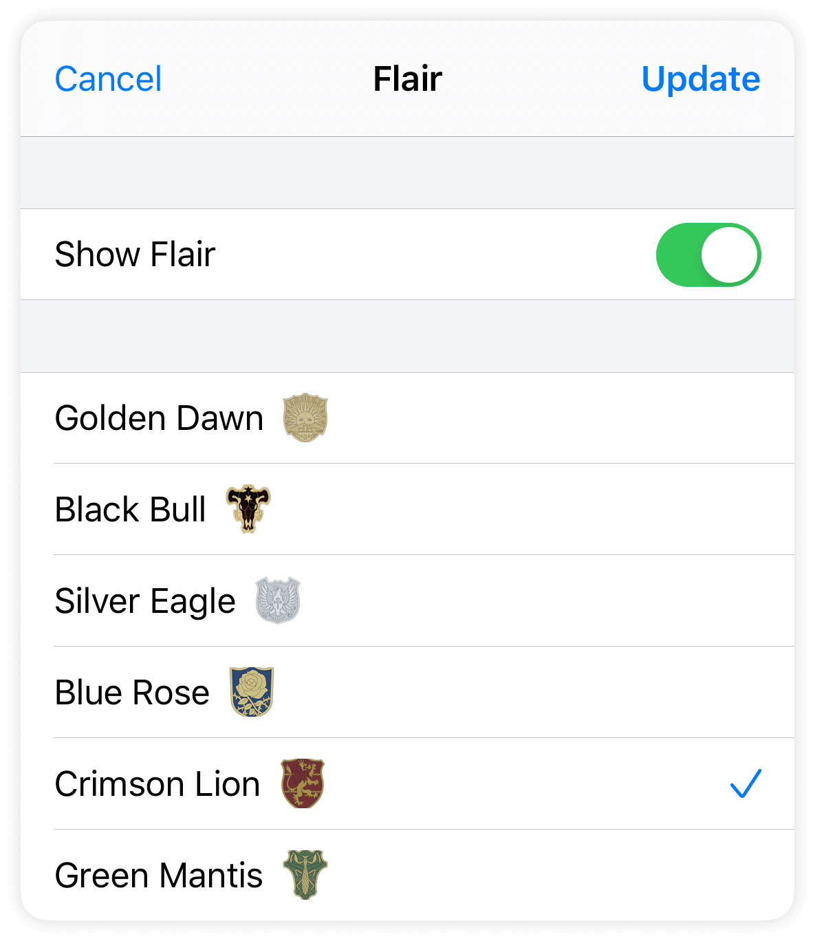 Setting your flair in Apollo