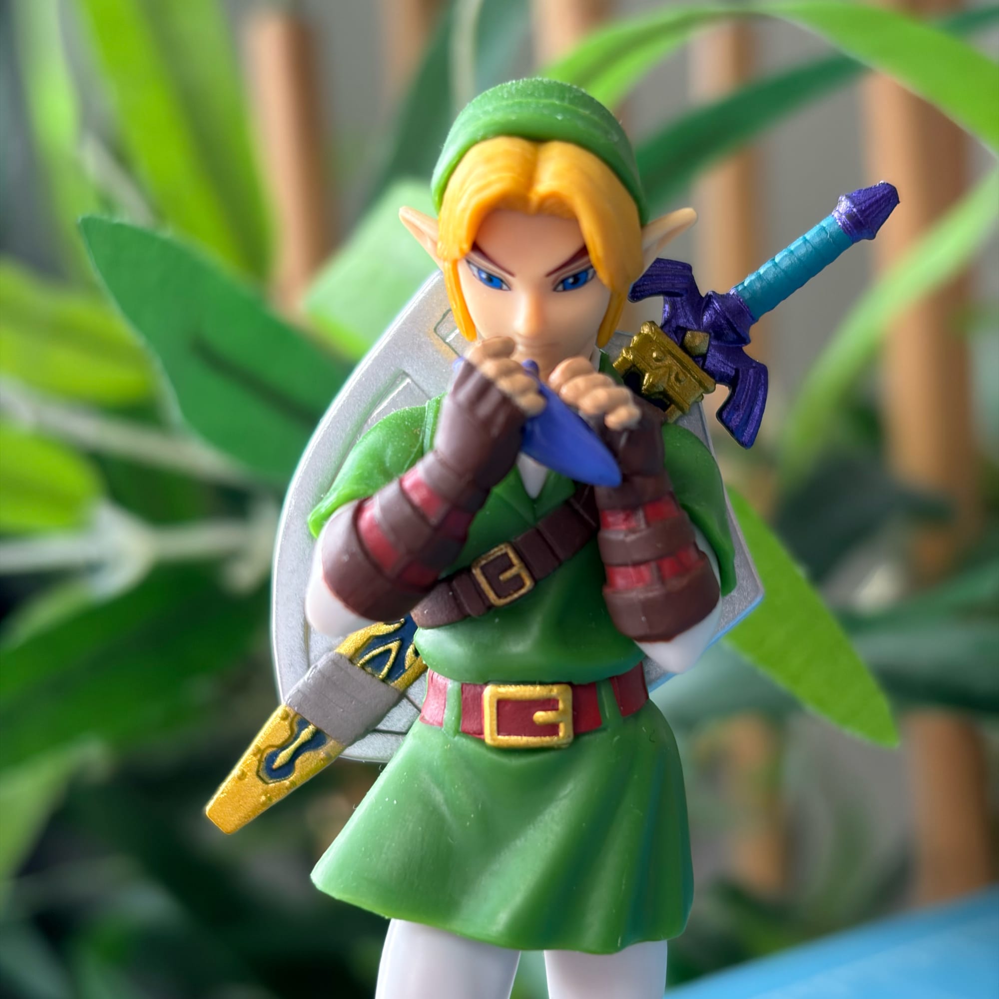 Link Amiibo from Ocarina of Time, in focus