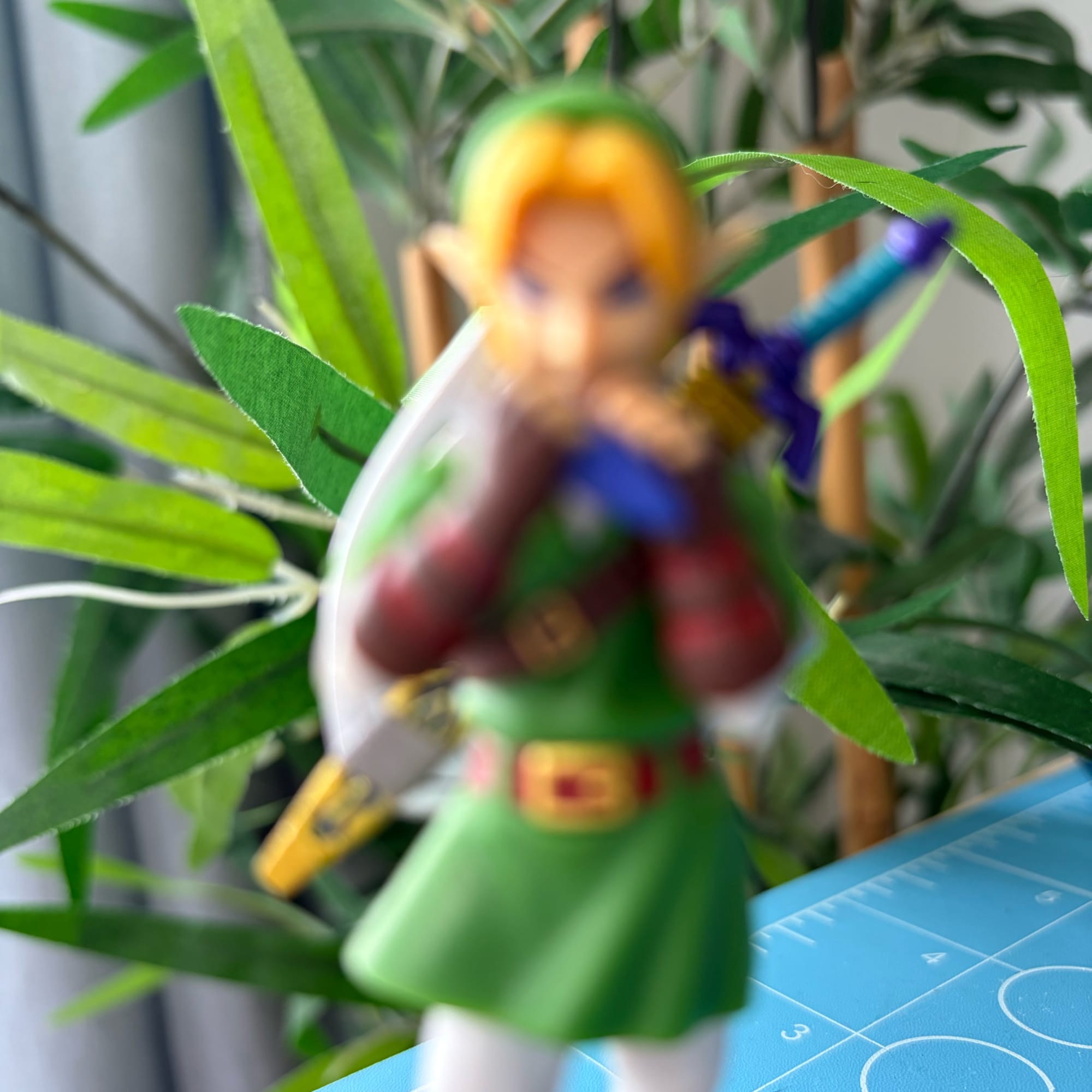 Link Amiibo from Ocarina of Time, out of focus
